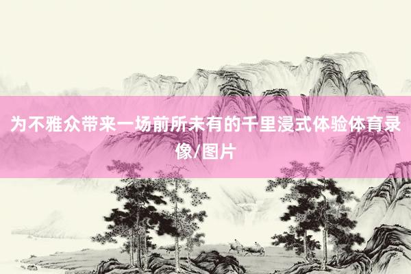 为不雅众带来一场前所未有的千里浸式体验体育录像/图片